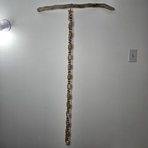 Hand Crafted Natural Driftwood & Brown Wooden Bead Garland